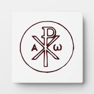 Placa Expositora El símbolo Christograma Chi-Rho 
