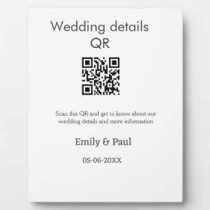 Placa Expositora El sitio web de la boda detalles escanear QR agreg