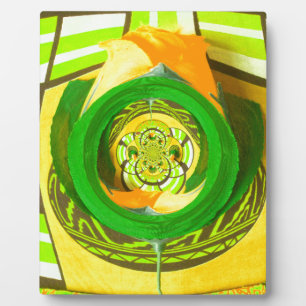 Placa Expositora Elegancia dorada: bello arte rosa amarillo african