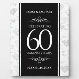 Placa Expositora Elegant 60th Diamond Wedding Anniversary