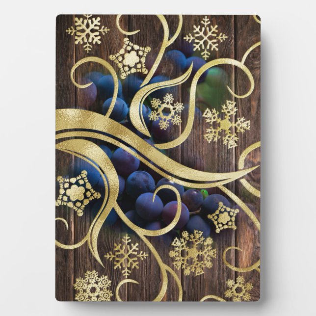 Placa Expositora Elegant Grapes With Gold Pattern (Frente)