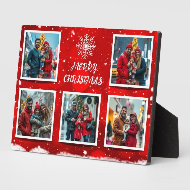 Placa Expositora Elegant Modern Christmas Family Photo Design (Lado)