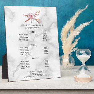 Placa Expositora Elegant rose gold scissors hairstylist cervices