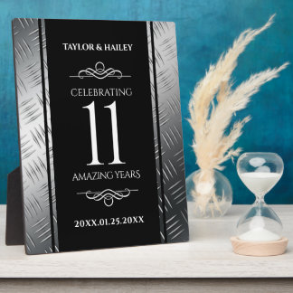 Placa Expositora Elegante 11ª celebración del Aniversario del Boda