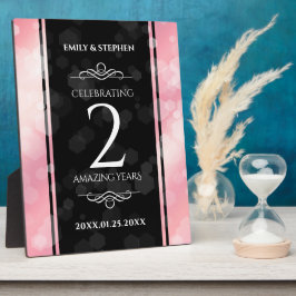 Placa Expositora Elegante 2º Rosa Aniversario del Boda del Cuartz