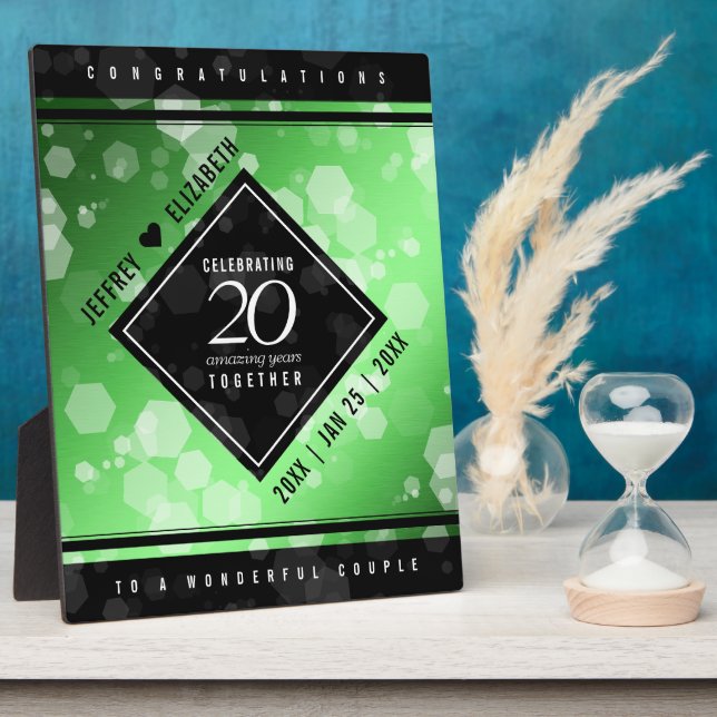 Placa Expositora Elegante 20.ª Plaza de Aniversario del Boda Esmera (Lado)