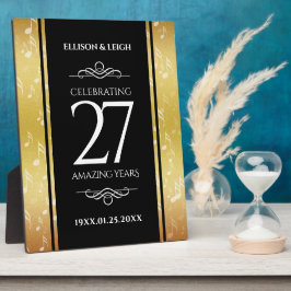 Placa Expositora Elegante 27ª celebración del Aniversario del Boda