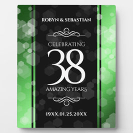 Placa Expositora Elegante 38° aniversario de Boda Esmeralda