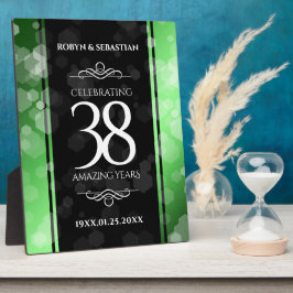 Placa Expositora Elegante 38° aniversario de Boda Esmeralda