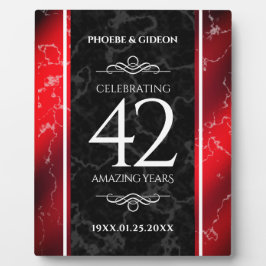 Placa Expositora Elegante 42° Aniversario del Boda Jasper
