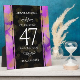 Placa Expositora Elegante 47° Aniversario del Boda Ametista