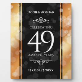 Placa Expositora Elegante 49° Aniversario del Boda del Cobre