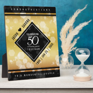Placa Expositora Elegante 50.º Boda de oro
