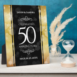 Placa Expositora Elegante 50° Aniversario del Boda de Oro