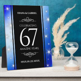 Placa Expositora Elegante 67º Aniversario del Boda de Star Sapphire