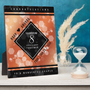 Placa Expositora Elegante 8° Aniversario del Boda de Bronce