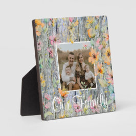 Placa Expositora Elegante acuarela naranja flores silvestres de mad