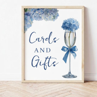 Placa Expositora Elegante algo azul Hydrangea Floral Bridal 