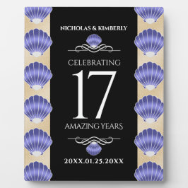 Placa Expositora Elegante aniversario Boda de 17 conchas