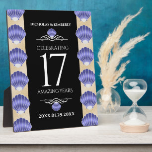 Placa Expositora Elegante aniversario Boda de 17 conchas