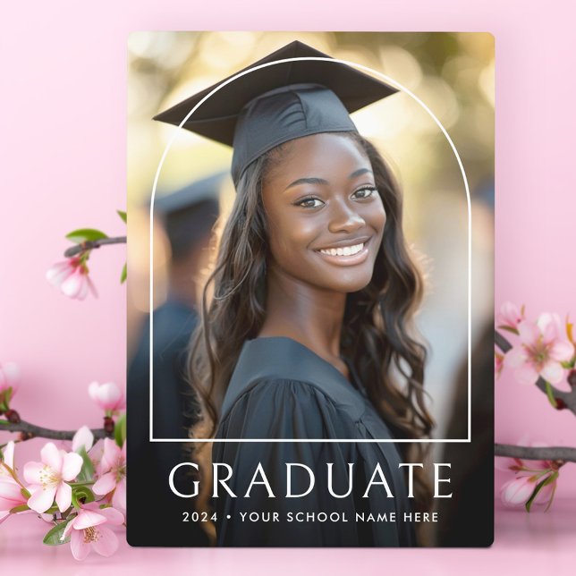 Placa Expositora Elegante arco clásico de graduación de foto gradua (Elegant arch classic graduation photo graduate plaque)