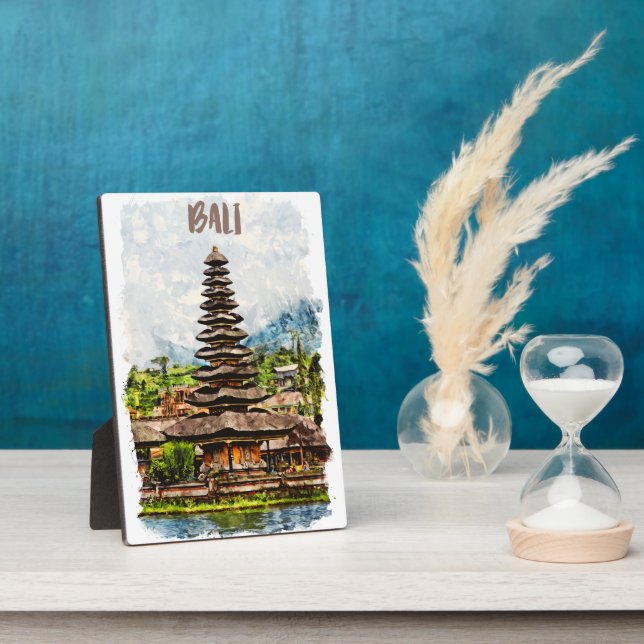 Placa Expositora Elegante Bali Indonesia Ulun Danu Beratan (Lado)