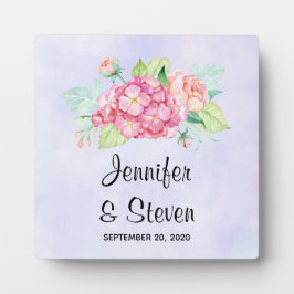 Placa Expositora Elegante Boda de flores de color rosa