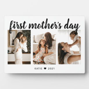 Placa Expositora Elegante caligrafía 3 foto Día de la Madre Keepsak