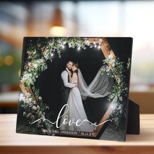 Placa Expositora Elegante caligrafía guión Boda de amor