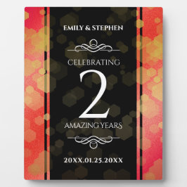 Placa Expositora Elegante celebración del 2° Aniversario del Boda d