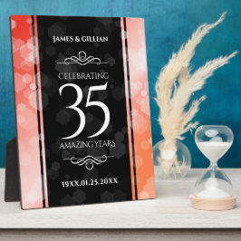 Placa Expositora Elegante celebración del 35° aniversario del Boda 
