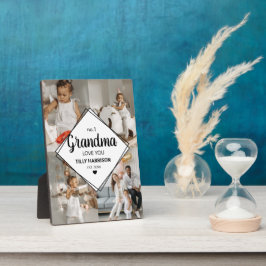 Placa Expositora Elegante Collage de fotos de 4 | No 1 Plaque de Ab