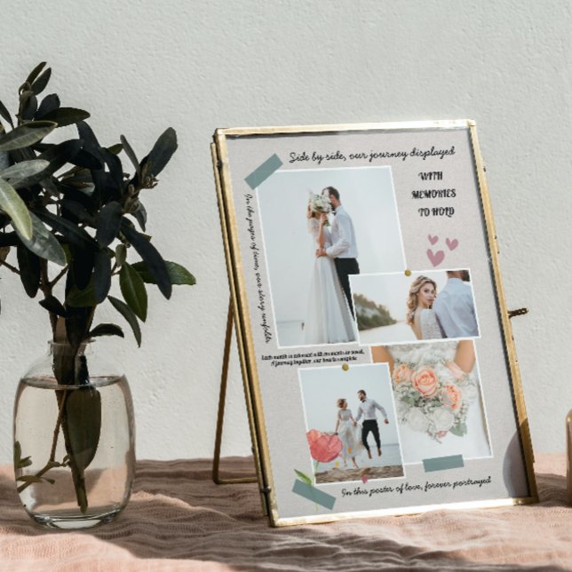 Placa Expositora elegante collage de fotos de recién casados boda m (Subido por el creador)