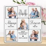 Placa Expositora Elegante Collage de fotos GRANDMA personalizado 5<br><div class="desc">Sorprende a tu abuela este Día de la Madre con un poema personalizado de la abuela con 5 fotos únicas y una placa monográfica. "Siempre mi abuela, para siempre mi amigo" Personaliza esta placa de la abuela con fotos, mensajes y nombres favoritos. Visite nuestra colección para ver los mejores regalos...</div>