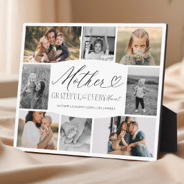 Placa Expositora Elegante Collage de Fotos Personalizadas de Madre