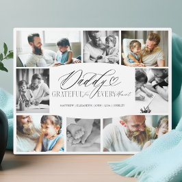Placa Expositora Elegante Collage de Fotos Personalizado para Papá