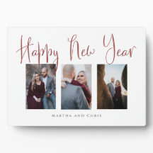 Elegante Collage de fotos Rosa de Oro Feliz Año Nu