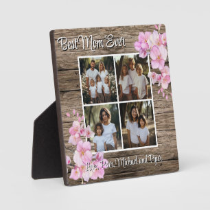 Placa Expositora Elegante color de agua rosa floral personalizar 4 