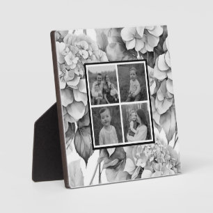 Placa Expositora Elegante color gris gris negro acuarela floral