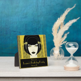 Placa Expositora Elegante Flapper Art Decó Vintage