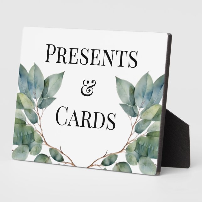 Placa Expositora Elegante follaje botánico de teales (Lado)