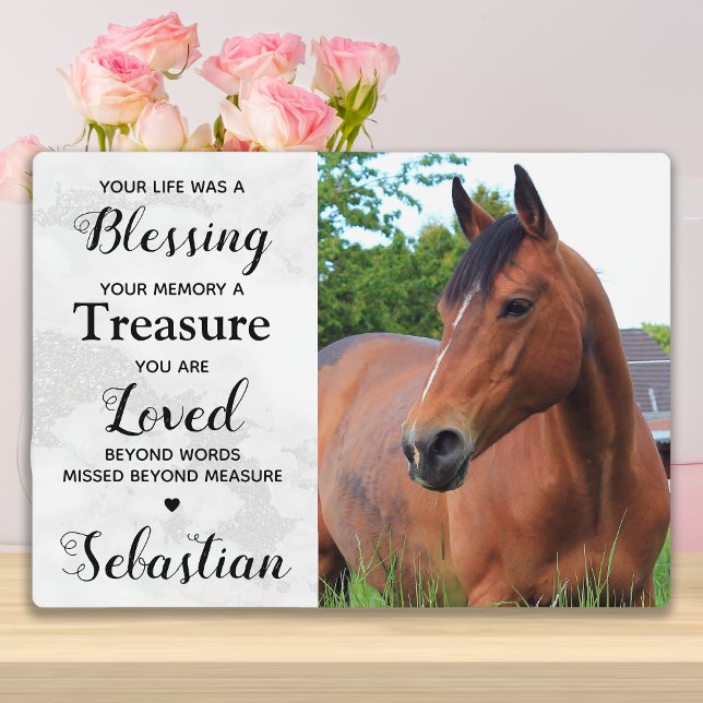Placa Expositora Elegante foto y poema conmemorativo del caballo de (Subido por el creador)