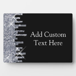 Placa Expositora Elegante glamur negro/plateado Purpurinoso