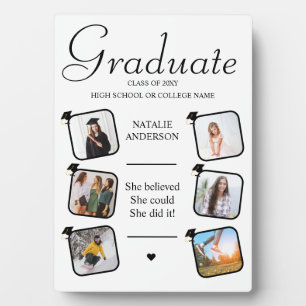 Placa Expositora Elegante graduación del Collage de fotos Keepsake