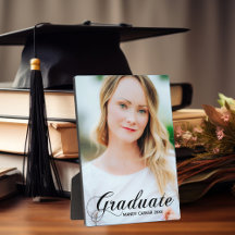Elegante Graduación Flourish Script Overlay Photo