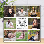 Placa Expositora Elegante graduación personalizada de 8 Collages de<br><div class="desc">Celebre su graduación y dé un regalo especial personalizado con esta placa de graduación de collage de fotos personalizados. Esta placa de graduación de collage de fotos única presenta un primer monograma, nombre en guión, año de graduación e iniciales de la escuela. Personalizar con 8 de tus retratos preferidos o...</div>