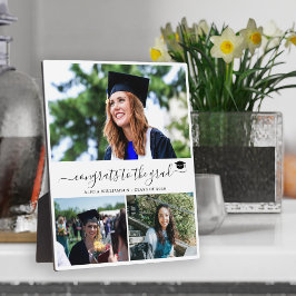 Placa Expositora Elegante graduado 3 de collage de fotos