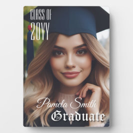 Placa Expositora Elegante Graduado Moderno Nombre Foto Clase Año