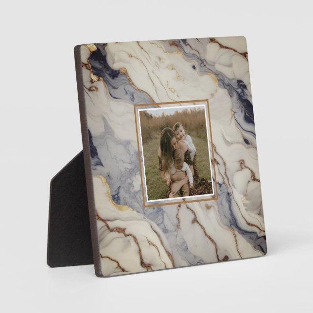 Placa Expositora Elegante granito de cobre dorado azul (Anverso)