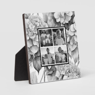 Placa Expositora Elegante gris blanco negro floral acuarela